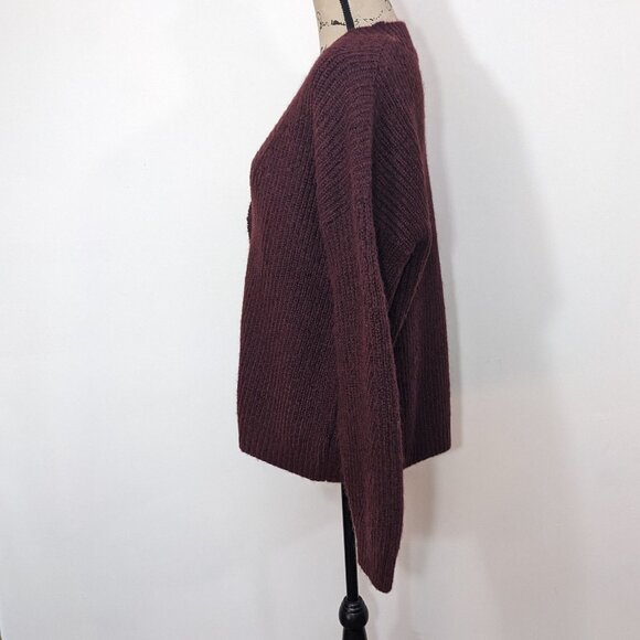 NWT Old Navy Women Chunky Button Burgundy Red Cardigan Sweater V Neck Size L - Picture 4 of 10